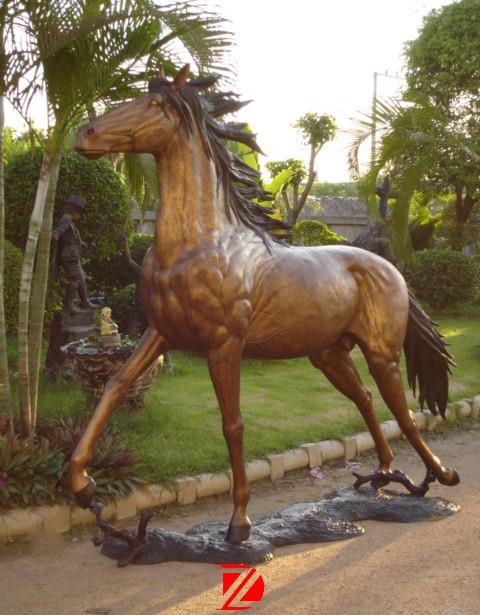 Large bronze horse sculpture